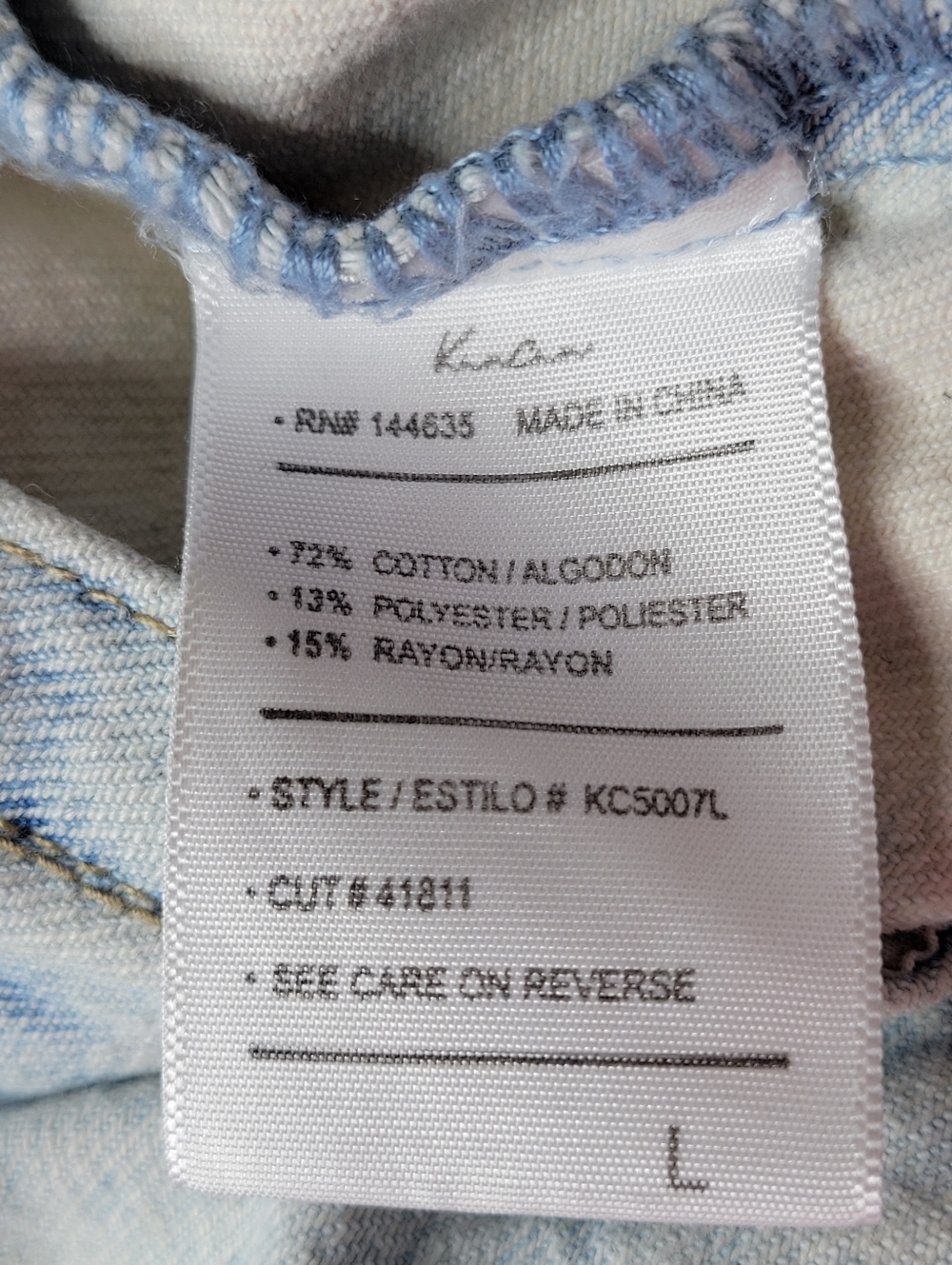 KanCan Trucker Jean Jacket Women Size L Stone Acid Wash Pockets Denim KC2007L - Picture 7 of 12